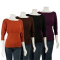 Storm Tees Women's 3/4-sleeve Gathered Waist Shirt