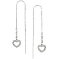 14k White Gold 1/6-ct TW Diamond Threader Earrings