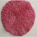 Premium Flokati Pink Wool Rug (6' Round)