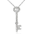 14k Gold 1/5ct TDW Diamond Key Pendant (H-I, I1)