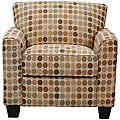 Park Ave Retro Beige Dot 8-way Hand-tied Armchair