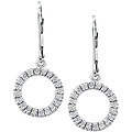 10k White Gold 1/8ct TDW Diamond Circle Earrings (H-I, I1)