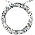 14k White Gold 1/8ct TDW Diamond Circle Necklace