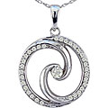 14k White Gold 1/4ct TDW Diamond Circle Necklace (I-J, I1)