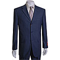 Mantoni Men's Navy Blue Stripe Wool Suit