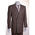 Mantoni Men's Taupe Double-breasted Wool Suit