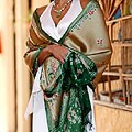 Silk 'Paradise Jade' Batik Shawl (Indonesia)