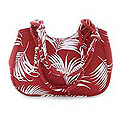 Cotton 'Crimson Palm' Handbag (Thailand)