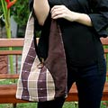 'Fudge Brownie' Cotton Shoulder Bag (Thailand)