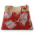 Cotton and Rattan 'Crimson Desire' Handbag (Thailand)