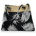 Cotton and Rattan 'Black Desire' Handbag (Thailand)