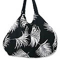 Cotton 'Floating on Black' Shoulder Bag (Thailand)