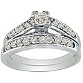 14k White Gold 1ct TDW Diamond Bridal Ring Set (I-J, I2)