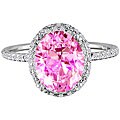 14k White Gold Pink Topaz and 1/2ct TDW Diamond Ring (J/K, I2/I3)