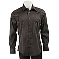 NYNE Men's Long-sleeve Twill Stripe Dress Shirt