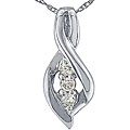 10k White Gold 1/10ct TDW Diamond Journey Necklace (J-K, I2- I3)