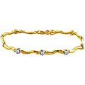 10k Two-tone Gold 1/4ct TDW Diamond Bracelet (J-K, I2-I3)