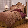 Royal Paisley Print Burgundy 10-piece Bedding Set