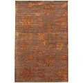 Hand-knotted Accra Brown Wool Rug (5'6 x 8'6)