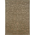 Hand-knotted Ankara Brown Wool Rug (8' x 11')
