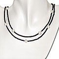 FW Pearl and Black Spinel Bead Endless Necklace