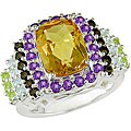 Sterling Silver Multicolor Gemstone Ring