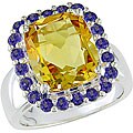 Citrine and Iolite Sterling Silver Ring