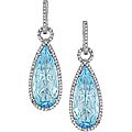 14k Gold 1/2ct TDW Diamond Blue Topaz Earrings
