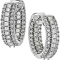 18k White Gold 1 7/8ct TDW Diamond Hoop Earrings ( G-H-I, SI )