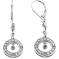 14k Gold 1/10ct TDW Diamond Circle Drop Earrings
