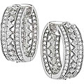18k White Gold 2ct TDW Diamond Hoop Earrings ( G-H-I, SI )
