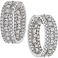 18k White Gold 2ct TDW Diamond Hoop Earrings ( G-H-I, SI )