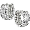 18k White Gold 3ct TDW Diamond Hoop Earrings ( G-H-I, SI )