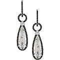 14k Gold Topaz 1 1/4ct TDW Black Diamond Earrings