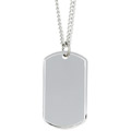 Sterling Silver Polished Dog Tag Necklace