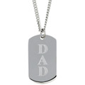Sterling Silver 'Dad' Dog Tag Necklace