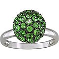 14k White Gold Tsavorite Ball-setting Ring