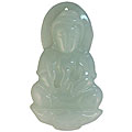 Hand-carved Green Jade Buddha Pendant