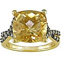 14k Yellow Gold Citrine and 1/4ct TDW Diamond Ring (H-I-J, I1-I2)