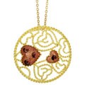 18k Gold over Silver Enameled Medallion Necklace