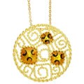 18k Gold over Silver Enameled Medallion Necklace