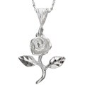 Sterling Silver 20-inch Diamond-cut Rose Necklace