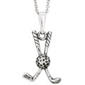 Sterling Silver 16-inch Love Golf Necklace