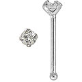 14k White Gold Prong-set Diamond Nose Bone