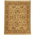 Hand-knotted Satyam Green Wool Rug (9' x 12')