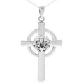 Sterling Silver Celtic Claddagh Cross Necklace