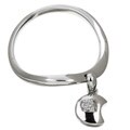 14k White Gold Dangle Half Moon Ring