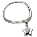 14k White Gold Dangle Star Diamond Ring