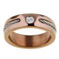 Chocolate Stainless Steel and Cubic Zirconia Ring