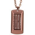 Chocolate Steel Braided Cable Dog Tag Necklace
